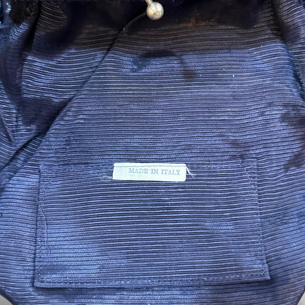 Vintage Navy Blue Woven Evening Clutch – Made in Italy - Picture 4 of 4